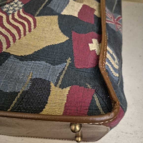 Brahmin Multi-Colored Flag Design Tapestry Tote Handbag - Picture 10 of 15